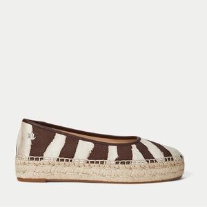 Ralph Lauren Striped Brown and Cream Espadrilles